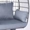 Flash Furniture Zola Gray Oversized Wicker Egg Swivel Lounge Chair w/4 Cushions SB-C-335-GY-GY-GG - alternate 5